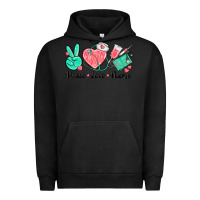 Pigment Black peace love nurse Urban Hoodie - texasbilliewilder