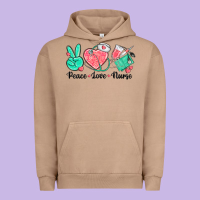 Peace Love Nurse Urban Hoodie Designed By Texasbilliewilder