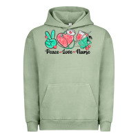 Pigment Oil Green peace love nurse Urban Hoodie - texasbilliewilder