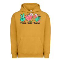 Pigment Peanut Butter peace love nurse Urban Hoodie - texasbilliewilder