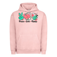 Pigment Salmon peace love nurse Urban Hoodie - texasbilliewilder