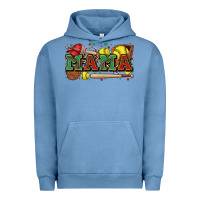 Pigment Pebble Blue mama softball Urban Hoodie - Zillion Design Studio