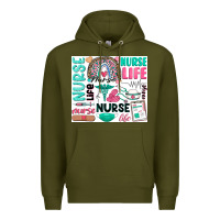 Army Green nurse life Premium Hoodie - Zillion Design Studio
