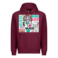 Burgundy nurse life Premium Hoodie - Zillion Design Studio