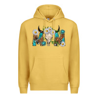 Antique Gold mom with bull skull Premium Hoodie - texasbilliewilder