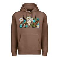 Chestnut mom with bull skull Premium Hoodie - texasbilliewilder