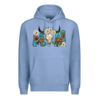 Colony Blue mom with bull skull Premium Hoodie - texasbilliewilder