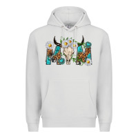 Dove Grey mom with bull skull Premium Hoodie - texasbilliewilder