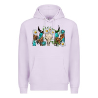 Lilac mom with bull skull Premium Hoodie - texasbilliewilder