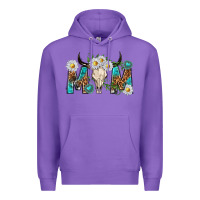 Mom With Bull Skull Premium Hoodie | Teevron
