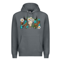 Rock mom with bull skull Premium Hoodie - texasbilliewilder