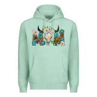Seafoam mom with bull skull Premium Hoodie - texasbilliewilder