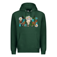 Sports Green mom with bull skull Premium Hoodie - texasbilliewilder