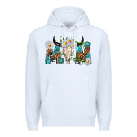 White mom with bull skull Premium Hoodie - texasbilliewilder