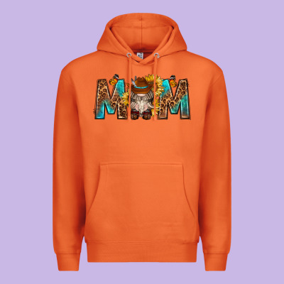 Mom With Bull Skull Premium Hoodie Designed By Texasbilliewilder