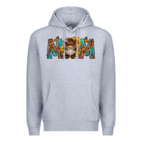 Heather Grey mom with bull skull Premium Hoodie - texasbilliewilder