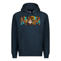 Navy mom with bull skull Premium Hoodie - texasbilliewilder