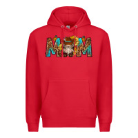 Red mom with bull skull Premium Hoodie - texasbilliewilder