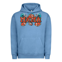 Pigment Pebble Blue mama American football Urban Hoodie - Zillion Design Studio