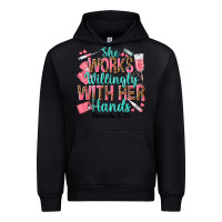 Black she works willingly with her hands Urban Hoodie - texasbilliewilder