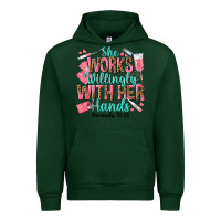 Forest Green she works willingly with her hands Urban Hoodie - texasbilliewilder
