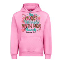 Fuchsia Pink she works willingly with her hands Urban Hoodie - texasbilliewilder