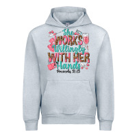 Heather Grey she works willingly with her hands Urban Hoodie - texasbilliewilder