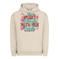 Pigment French Oak she works willingly with her hands Urban Hoodie - texasbilliewilder