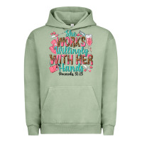 Pigment Oil Green she works willingly with her hands Urban Hoodie - texasbilliewilder