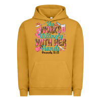 Pigment Peanut Butter she works willingly with her hands Urban Hoodie - texasbilliewilder