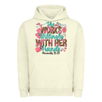 Pigment Pistachio she works willingly with her hands Urban Hoodie - texasbilliewilder