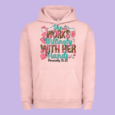 She Works Willingly With Her Hands Urban Hoodie Designed By Texasbilliewilder