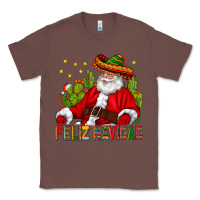 Chestnut Feliz Navidad Santa With Cactus Classic Tee - BundleAndBundleShop