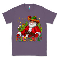 Lavender Feliz Navidad Santa With Cactus Classic Tee - BundleAndBundleShop