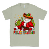 Matcha Feliz Navidad Santa With Cactus Classic Tee - BundleAndBundleShop