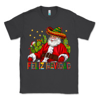Smoke Feliz Navidad Santa With Cactus Classic Tee - BundleAndBundleShop