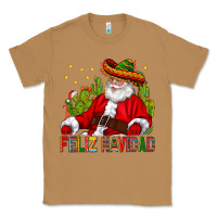 Toasted Coconut Feliz Navidad Santa With Cactus Classic Tee - BundleAndBundleShop