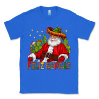 True Royal Feliz Navidad Santa With Cactus Classic Tee - BundleAndBundleShop