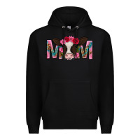 Black mom with cow mothers day Premium Hoodie - texasbilliewilder