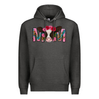 Charcoal Heather mom with cow mothers day Premium Hoodie - texasbilliewilder