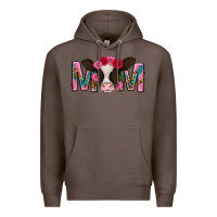 Coffee mom with cow mothers day Premium Hoodie - texasbilliewilder