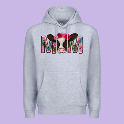Mom With Cow Mothers Day Premium Hoodie Designed By Texasbilliewilder