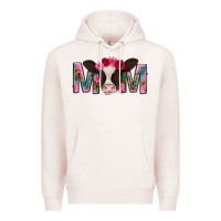 Pale Pink mom with cow mothers day Premium Hoodie - texasbilliewilder