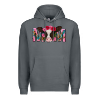 Rock mom with cow mothers day Premium Hoodie - texasbilliewilder
