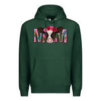 Sports Green mom with cow mothers day Premium Hoodie - texasbilliewilder