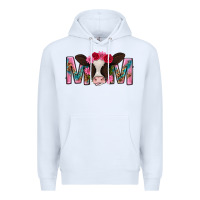 White mom with cow mothers day Premium Hoodie - texasbilliewilder