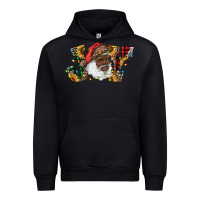 Black african american santa joy with sunflowers Urban Hoodie - RanaPortraitStore
