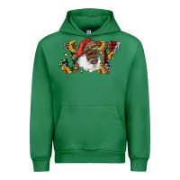 Emerald african american santa joy with sunflowers Urban Hoodie - RanaPortraitStore