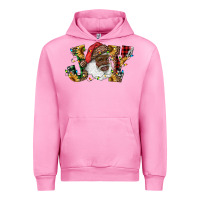 Fuchsia Pink african american santa joy with sunflowers Urban Hoodie - RanaPortraitStore