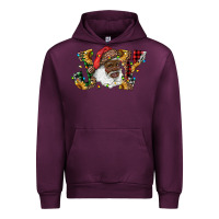 Mauve Wine african american santa joy with sunflowers Urban Hoodie - RanaPortraitStore